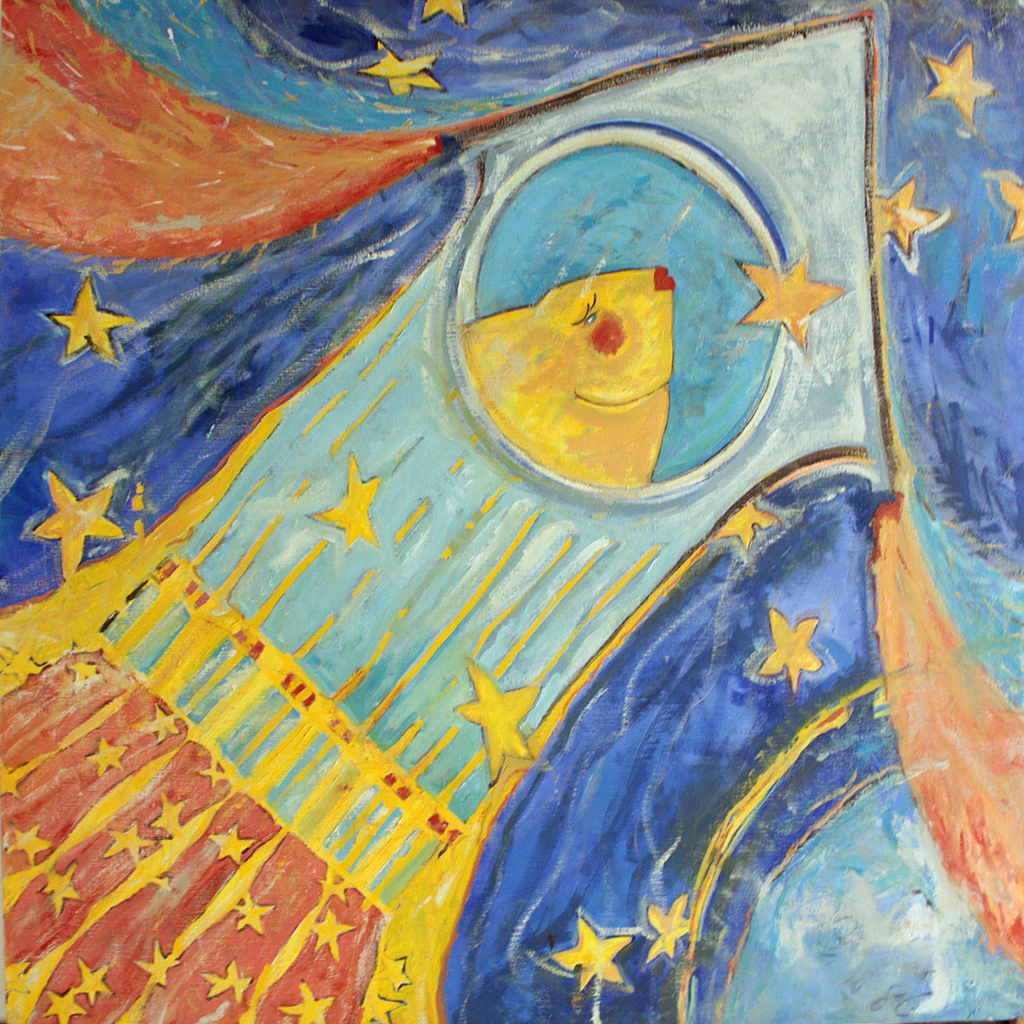 Jake Brookins, Journey to the Stars, oil on canvas, 48 x 48 inches.