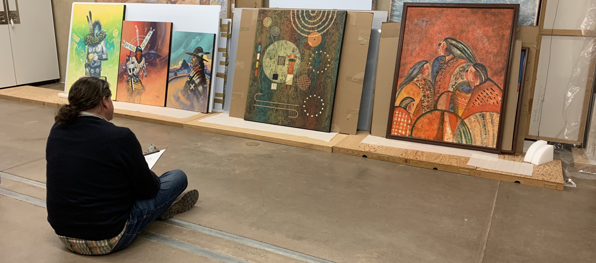 Person sitting on floor during workshop