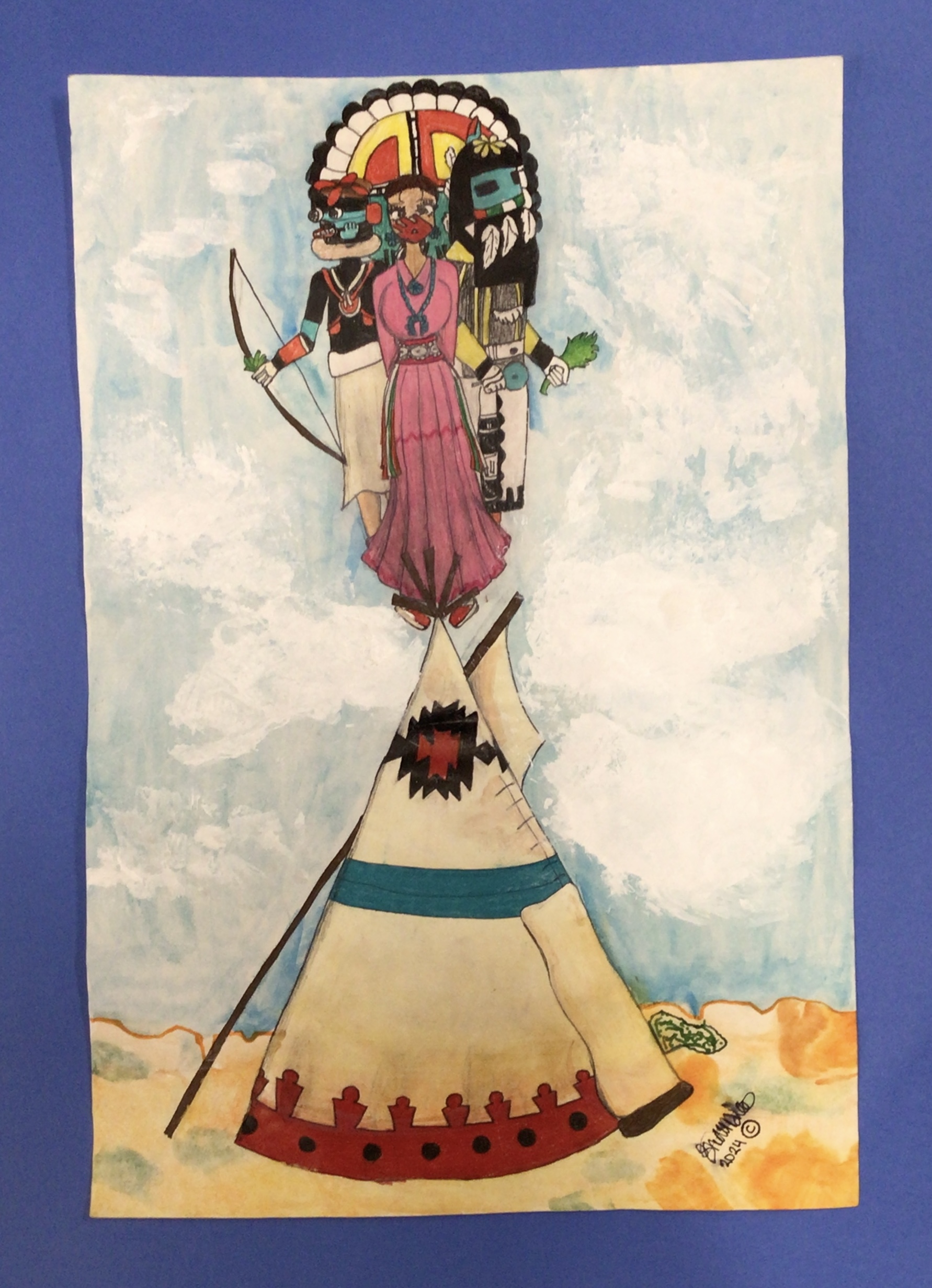 1st Youth 2D Fine Arts – The Navajo Lady Who Touched the Hopi Sun by Shaunale K. Sloan, 11