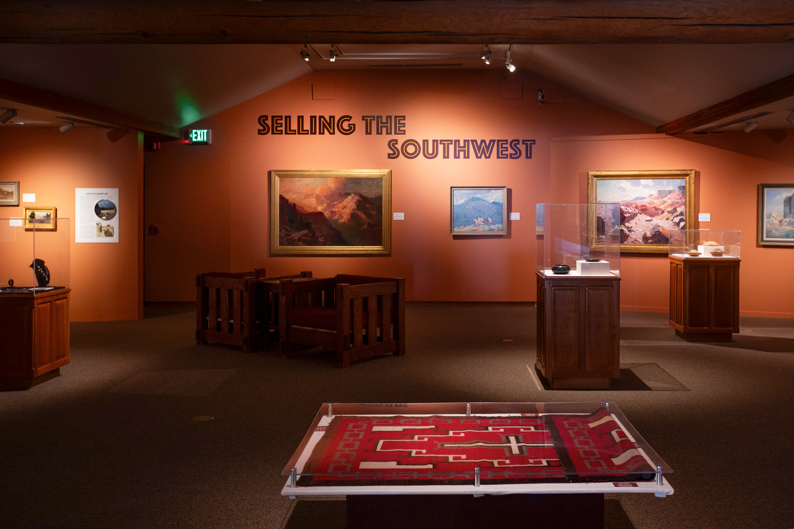 View of "Selling the Southwest" exhibit room at the Museum of Northern Arizona in Flagstaff, Arizona.